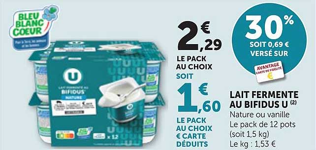 LAIT FERMENTE AU BIFIDUS U (2)