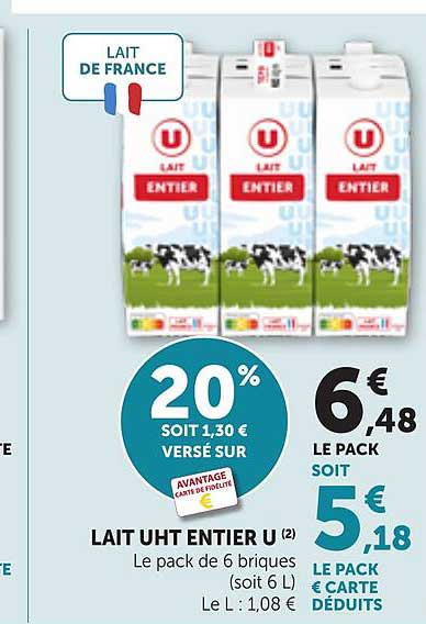LAIT UHT ENTIER U