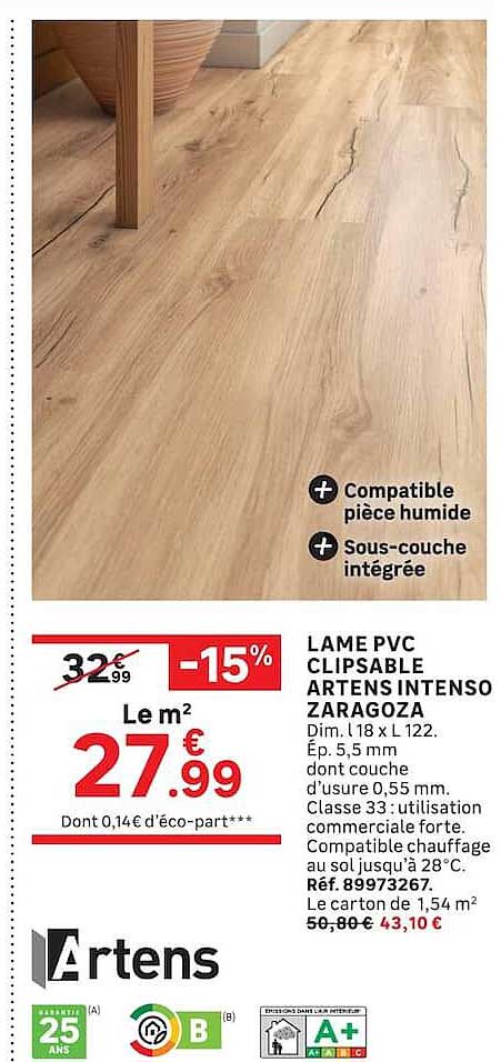 LAME PVC CLIPSABLE ARTENS INTENSO ZARAGOZA