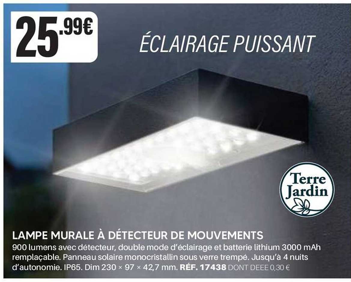 LAMPE MURALE À DÉTECTEUR DE MOUVEMENTS