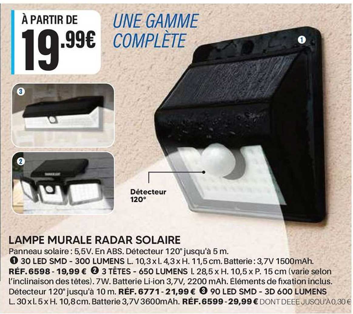 LAMPE MURALE RADAR SOLAIRE