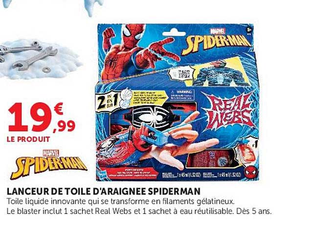 LANCEUR DE TOILE D'ARAIGNEE SPIDERMAN