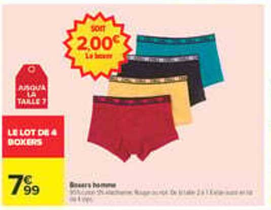 LE LOT DE 4 BOXERS