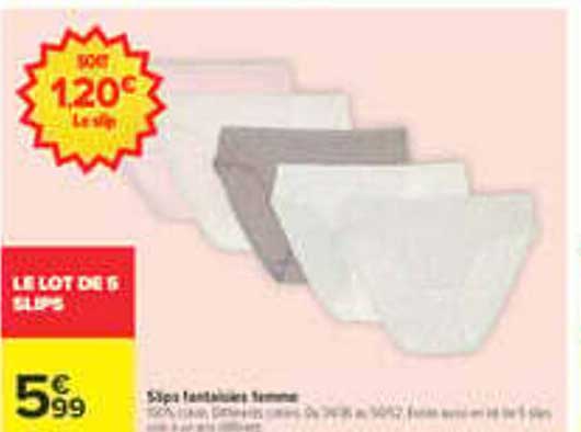 LE LOT DE 6 SLIPS