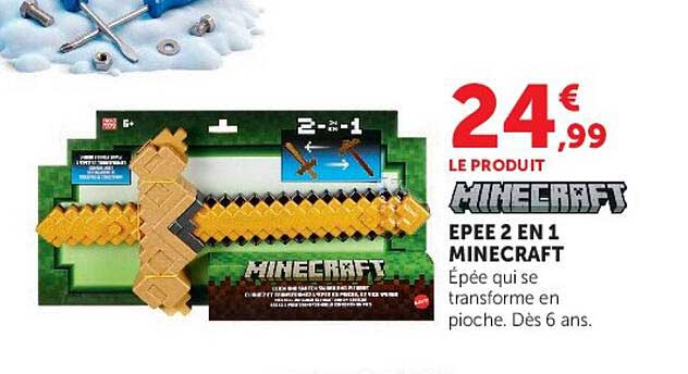 LE PRODUIT MINECRAFT EPEE 2 EN 1 MINECRAFT