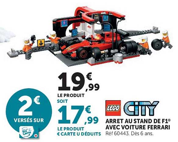 LEGO CITY ARRET AU STAND DE F1® AVEC VOITURE FERRARI