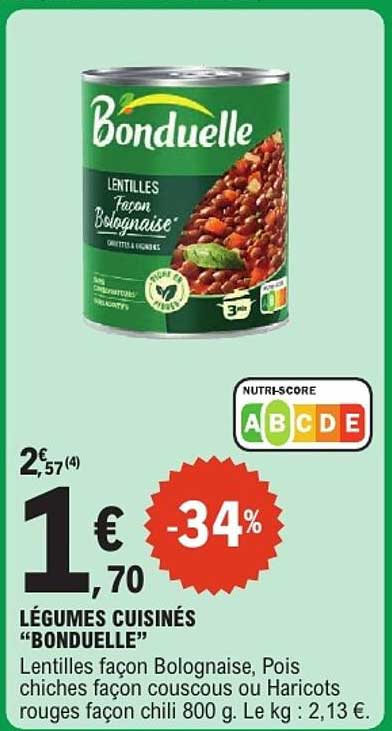 LÉGUMES CUISINÉS “BONDUELLE”
