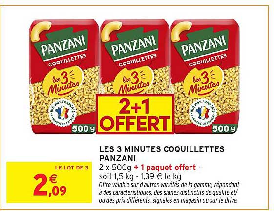 LES 3 MINUTES COQUILLETTES PANZANI