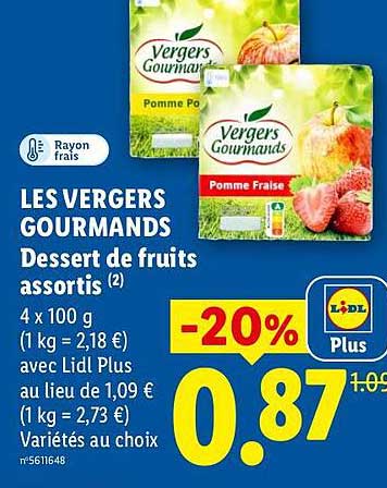 LES VERGERS GOURMANDS Dessert de fruits assortis