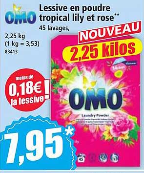 Lessive en poudre tropical lily et rose**