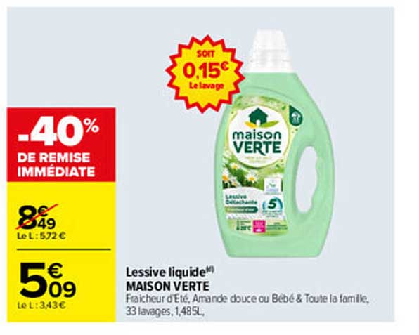 Lessive liquide MAISON VERTE