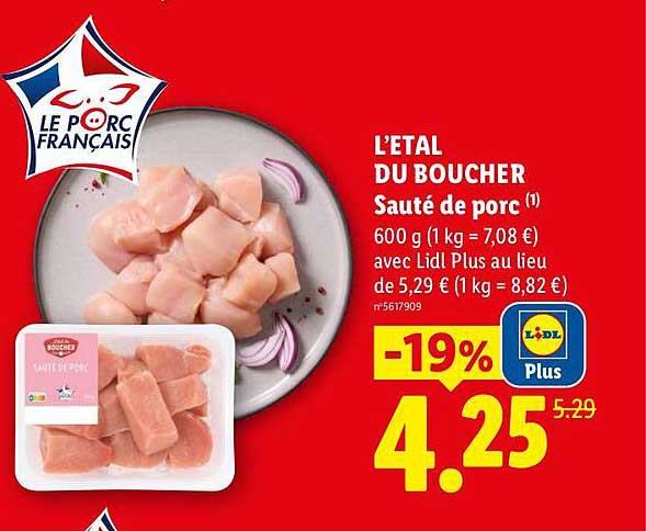 L'ETAL DU BOUCHER Sauté de porc