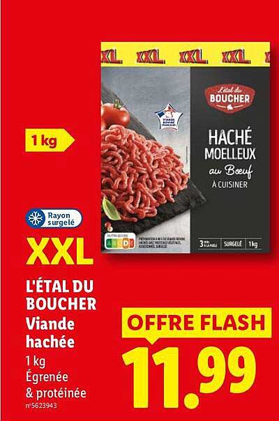 L'ÉTAL DU BOUCHER Viande hachée 1 kg Égrenée & protéinée