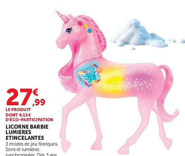 LICORNE BARBIE LUMIERES ETINCELANTES