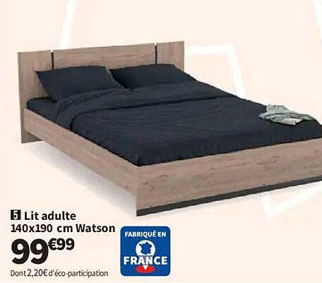 Lit adulte 140x190 cm Watson