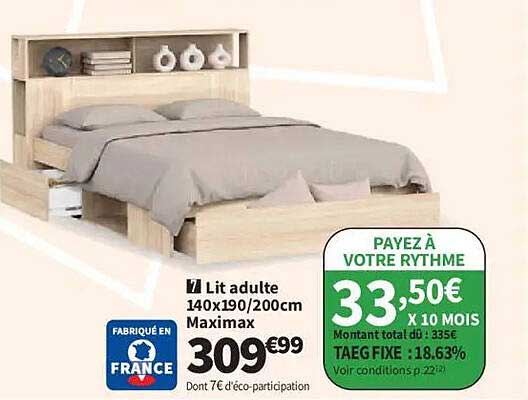 Lit adulte 140x190/200cm Maximax
