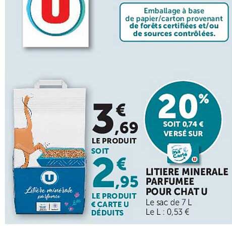 LITIERE MINERALE PARFUMEE POUR CHAT U
