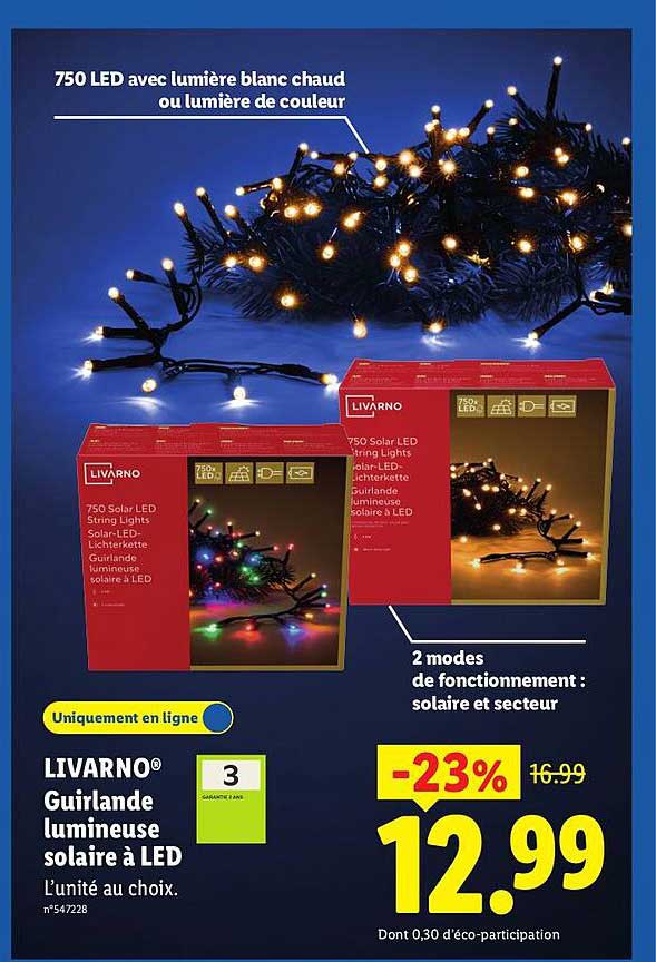 LIVARNO® Guirlande lumineuse solaire à LED