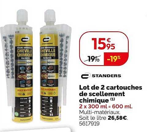 Lot de 2 cartouches de scellement chimique (1)
