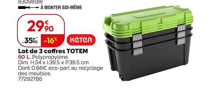 Lot de 3 coffres TOTEM