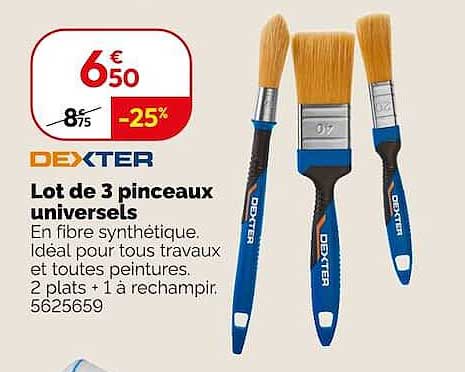 Lot de 3 pinceaux universels