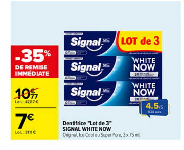 LOT de 3 Signal White Now