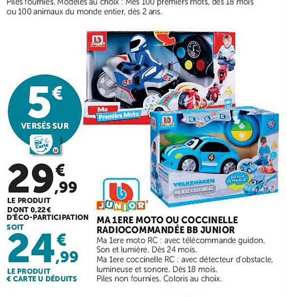 Ma 1ere moto ou coccinelle radiocommandée BB Junior