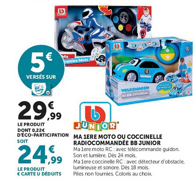 MA 1ERE MOTO OU COCCINELLE RADIOCOMMANDÉE BB JUNIOR
