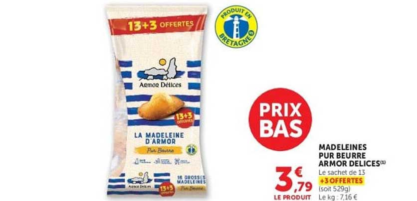 MADELEINES PUR BEURRE ARMOR DELICES