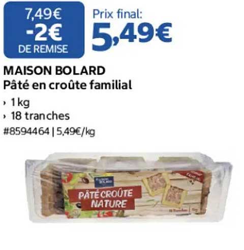 MAISON BOLARD Pâté en croûte familial