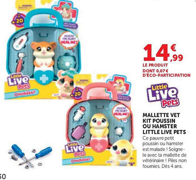 MALLETTE VET KIT POUSSIN OU HAMSTER LITTLE LIVE PETS