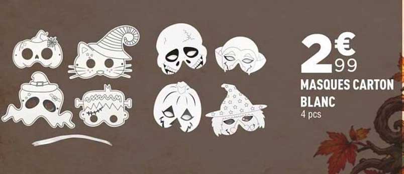 MASQUES CARTON BLANC