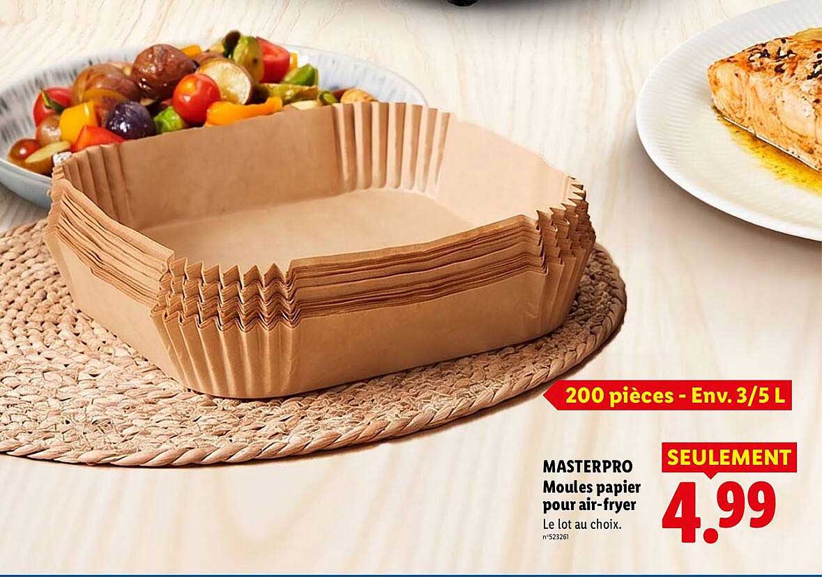 MASTERPRO Moules papier pour air-fryer