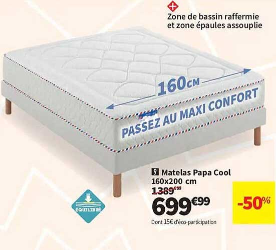 Matelas Papa Cool 160x200 cm
