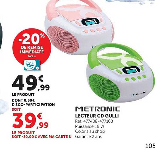 METRONIC LECTEUR CD GULLI