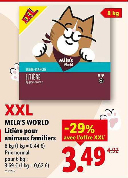 MILA'S WORLD Litière pour animaux familiers