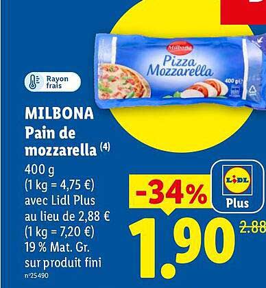 MILBONA Pain de mozzarella (4) 400 g