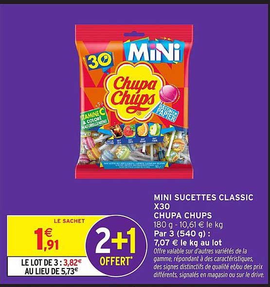 MINI SUCETTES CLASSIC X30 CHUPA CHUPS