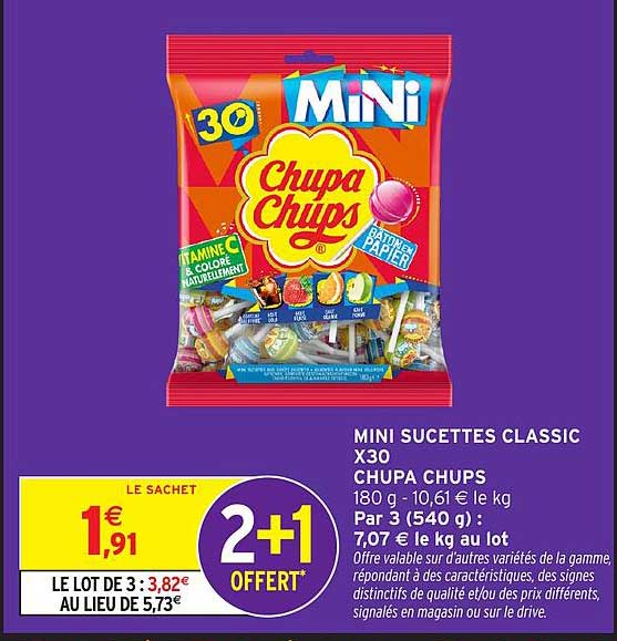 MINI SUCETTES CLASSIC X30 CHUPA CHUPS