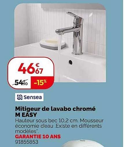 Mitigeur de lavabo chromé M EASY
