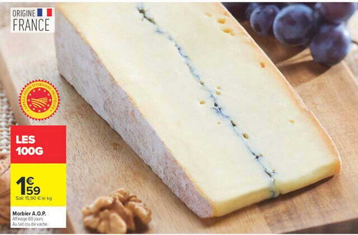 Morbier A.O.P. Affinage 60 jours. Au lait de vache