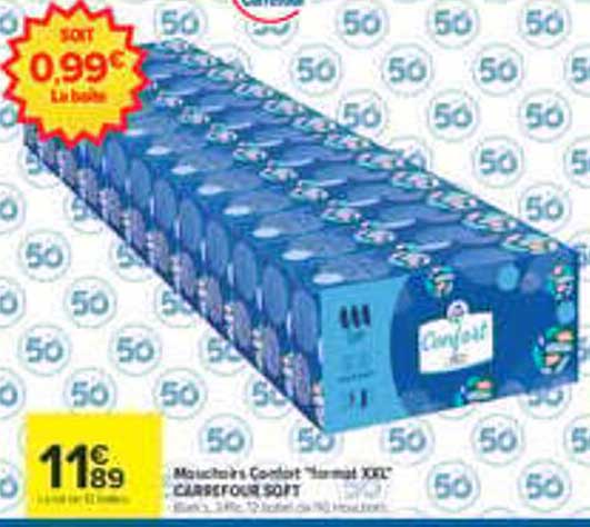 Mouchoirs Confort format XXL CARREFOUR SOFT
