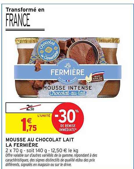 MOUSSE AU CHOCOLAT LAIT LA FERMIÈRE
