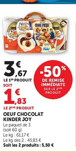 OEUF CHOCOLAT KINDER JOY
