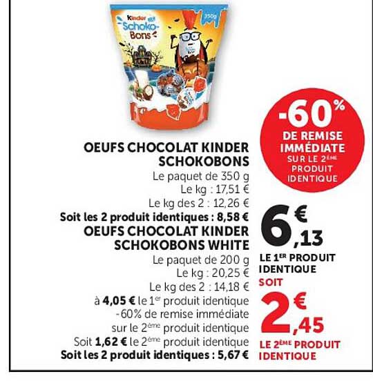 OEUFS CHOCOLAT KINDER SCHOKOBONS