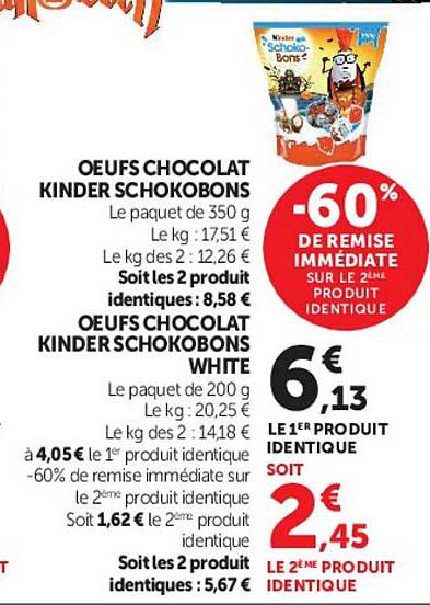 OEUFS CHOCOLAT KINDER SCHOKOBONS