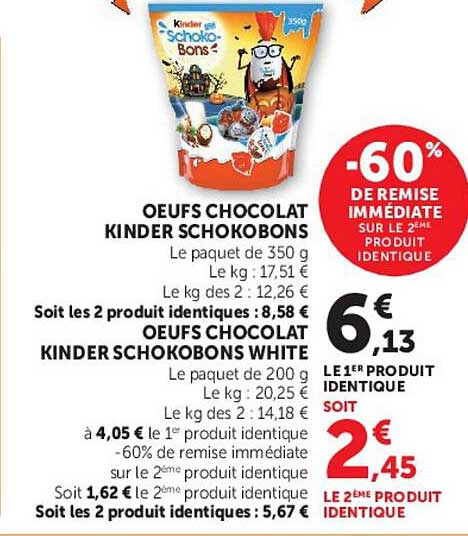 OEUFS CHOCOLAT KINDER SCHOKOBONS