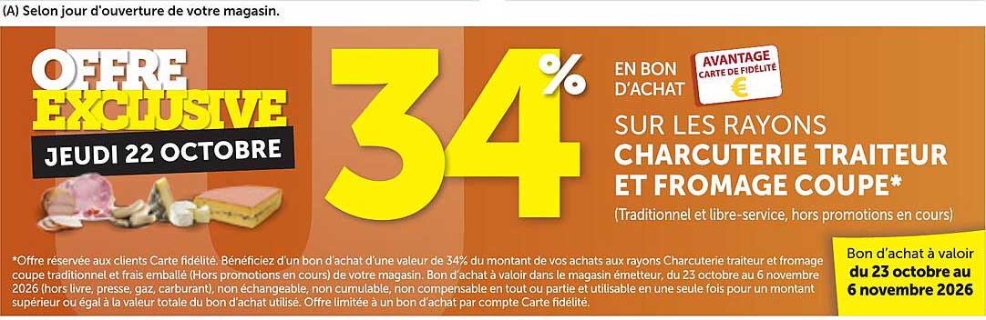 OFFRE EXCLUSIVE JEUDI 22 OCTOBRE