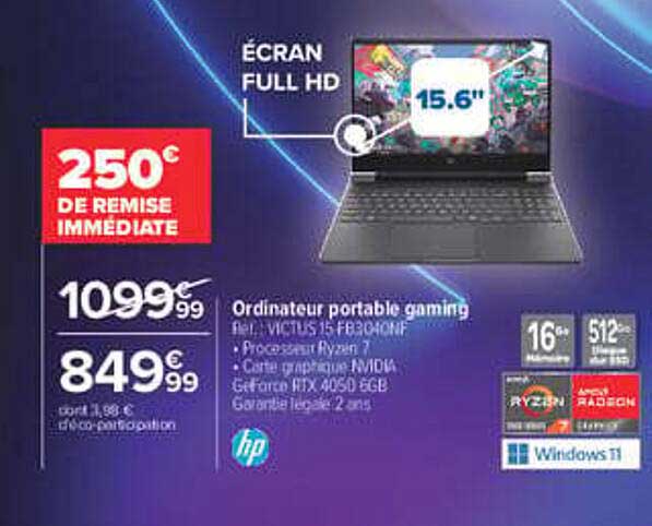 Ordinateur portable gaming HP Victus 15-fe3040nf