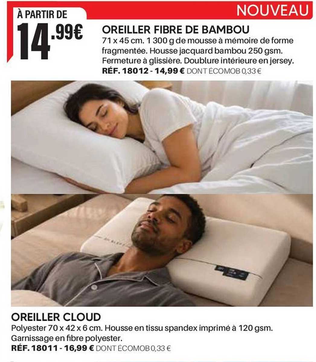 OREILLER FIBRE DE BAMBOU